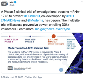 The Twitter announcement from the NIH, for those with short attention spans