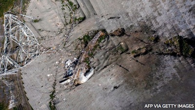 Arecibo 2020-Dec-01 after instrument platform collapse