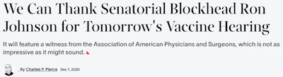 Charlie Pierce on blockhead anti-vax hearings