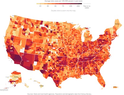 NYT: US COVID-19 cases per 100,000 by county
