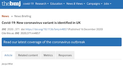 BMJ: new coronavirus variant seen in UK