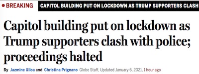 Globe: Trump supporters assault in-session Congress