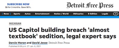Detroit Free Press: 'almost textbook' example of sedition