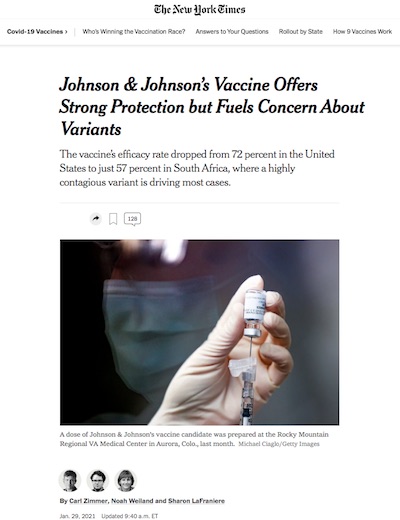 NYT: Strong protection, concern re viral variants