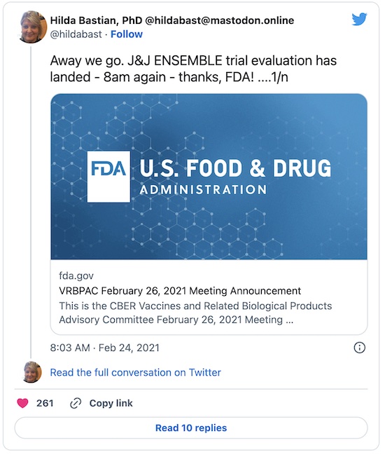 Bast @ Twitter: Thread of JnJ ENSEMBLE trial