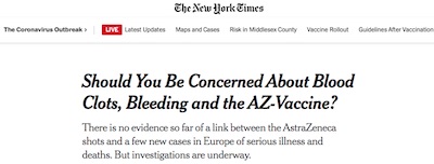 NYT: Summary of AZ/OX blood clotting issues