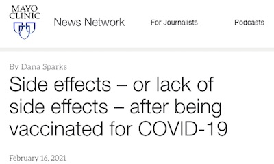 Mayo Clinic: nothing wrong with no reaction
