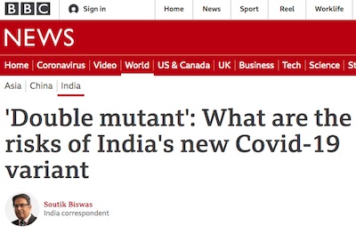 BBC: 'Double mutant' variant in India
