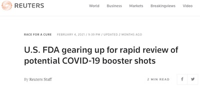 Reuters: FDA rapid review of COVID-19 boosters