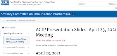 ACIP: slides for talks about JnJ risk model and recommendations