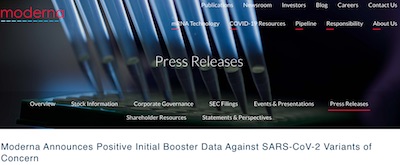 Moderna PR: Initial look at boosters and variants