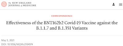 NEJM: Pfizer/BioNTech vs British and South African variants in Qatar