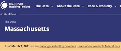 COVID Tracking Project: final Massachusetts data