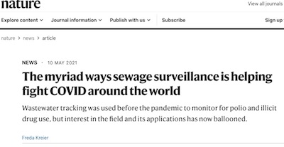Nature: sewage surveillance for COVID around the world