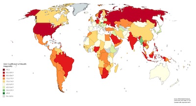 Wikipedia: World GINI coefficients, showing US at 0.9