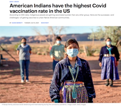 PBS/NOVA (WGBH): Native Americans have highest COVID vax rate in US