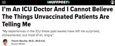 HuffPo: An ICU doctor, mad at the willfully unvaccinated