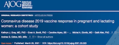 AJOG: vaccines effective in pregnant people, even for baby