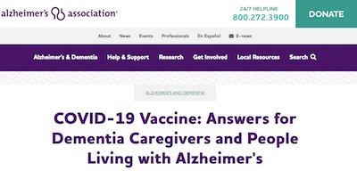 Alzheimers Association: COVID-19 Advice for Caregivers and Patients