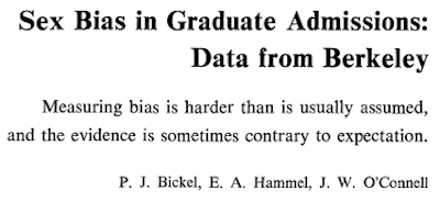 Bickel, et al.: Simpson's paradox and the Berkeley sex bias case