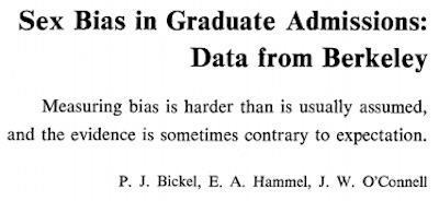 Bickel, et al.: Simpson's paradox and the Berkeley sex bias case