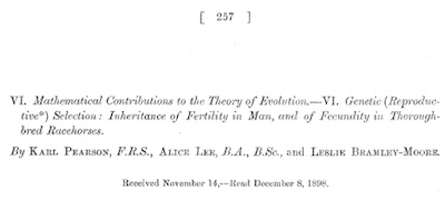 Pearson et al. on the paradox in 1899