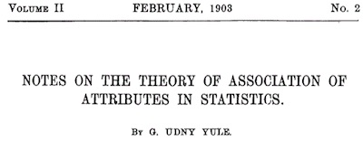 Yule on the paradox in 1903