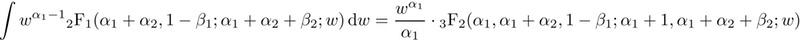 "Saffer: integral of 2F1() times power"