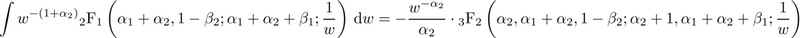 "Saffer: integral of 2F1() times inverse power"