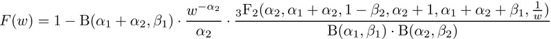 "Saffer: CDF for w > 1"