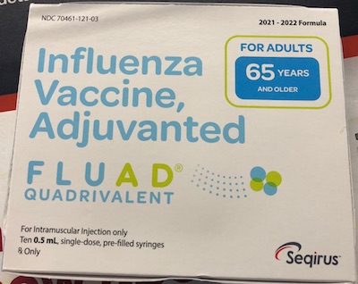 The box from which your humble Weekend Editor's vaccine came (sorta)