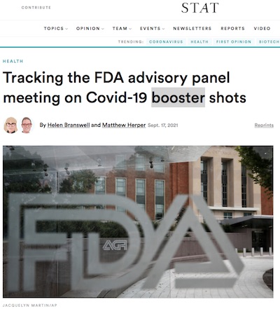 Branswell & Herper: Live-blogging the FDA VRBPAC on COVID-19 boosters