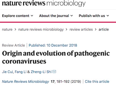 Nat Rev Micro: origin & evolution of pathogenic coronaviruses