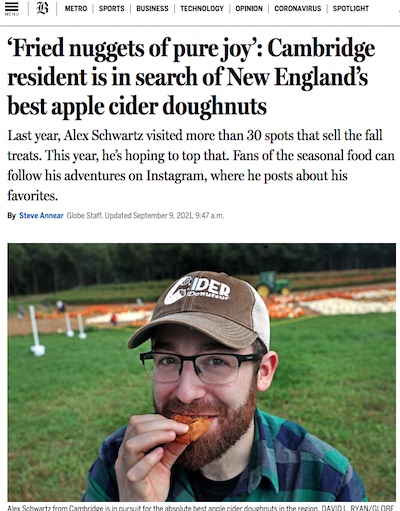 Boston Globe: Ciderdonuteur!