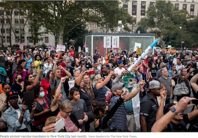 NYT: anti-vax rally in NYC