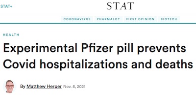 Herper at STAT: Paxlovid reduces COVID-19 hospitalizations