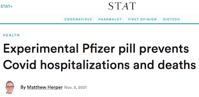 Herper at STAT: Paxlovid reduces COVID-19 hospitalizations