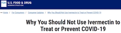 FDA: please don't take ivermectin for COVID-19