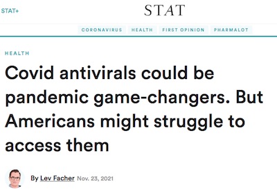 Facher @ STAT: Likely struggle to access COVID-19 antivirals