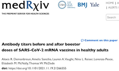 MedRχiv: Boosters increase ab levels and diversity