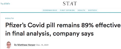 Herper @ STAT: Paxlovid still 89% effective in final analysis