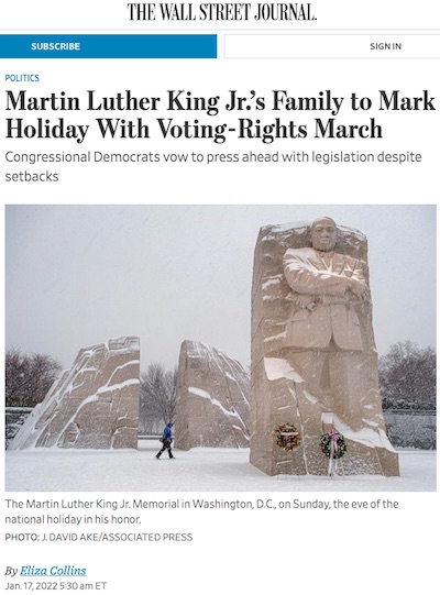 WSJ: MLK family in voting rights march