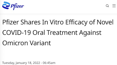 Pfizer Press Release: Good in vitro activity of paxlovid against SARS-CoV2 Omicron variant
