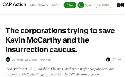 CAP Action: Corporations funding McCarthy's insurrection caucus