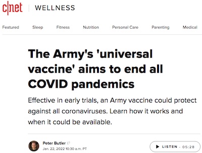 Butler @ c|net: Army effort to end all future COVID pandemics