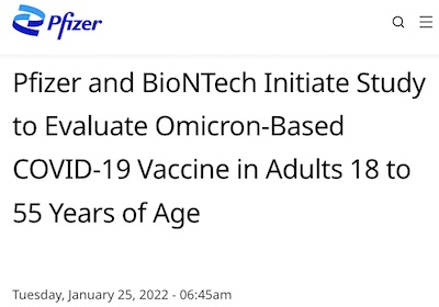 Pfizer/BioNTech press release: omicron-specific vax trials started