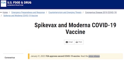 US FDA: Moderna Spikevax full approval and info sheets