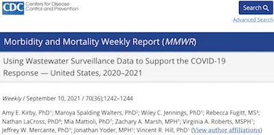 CDC MMWR: Using wastewater surveillance to support COVID-19 response