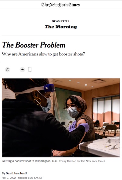 Leonhardt @ NYT: Americans have a booster problem