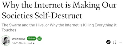 Umair Haque @ Eudaimonia: Why the Internet is making our societies self-destruct